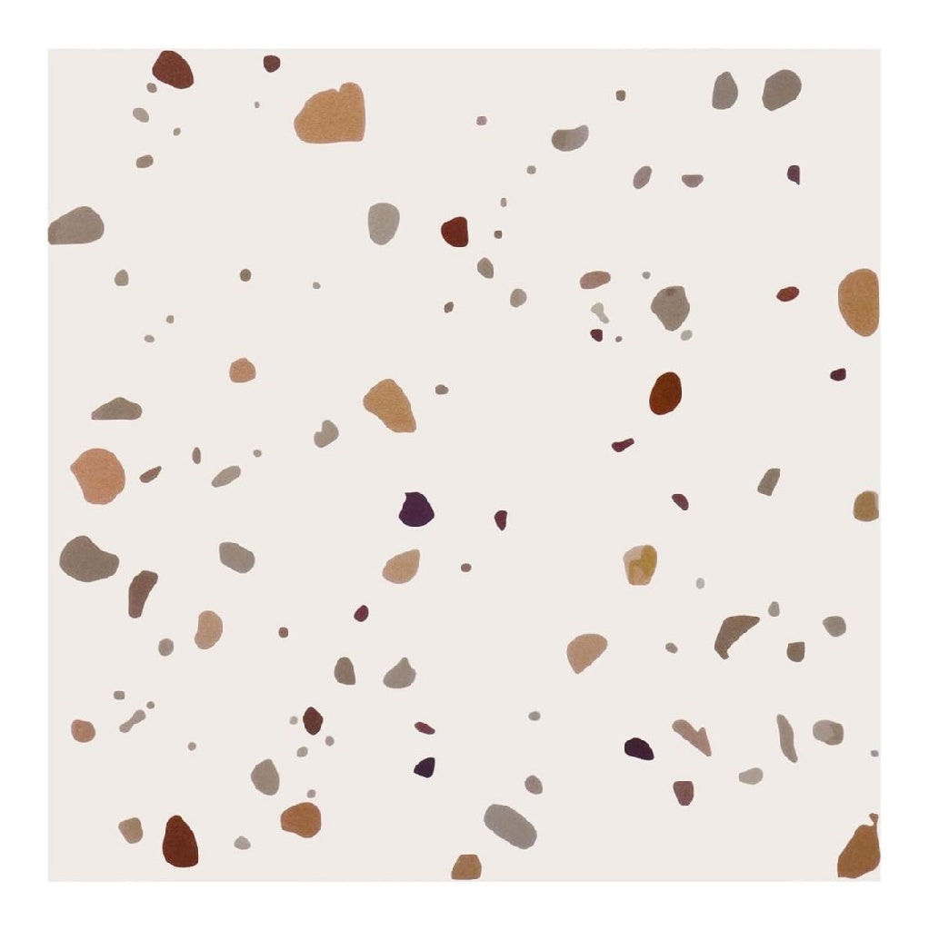 PVC Adhesif Terrazzo Autoadhesif Carrelage Cuisine Sol Autocollant Salle du Bain Marbre Impermeable Vinyle Chambre 30x30cm Beige