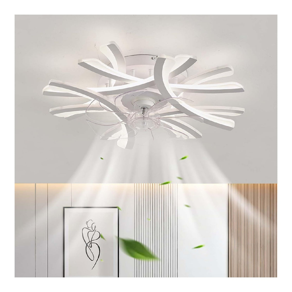 Solution lumineuse Blanc et Ambre au dessin sobre en format lustre 3000K