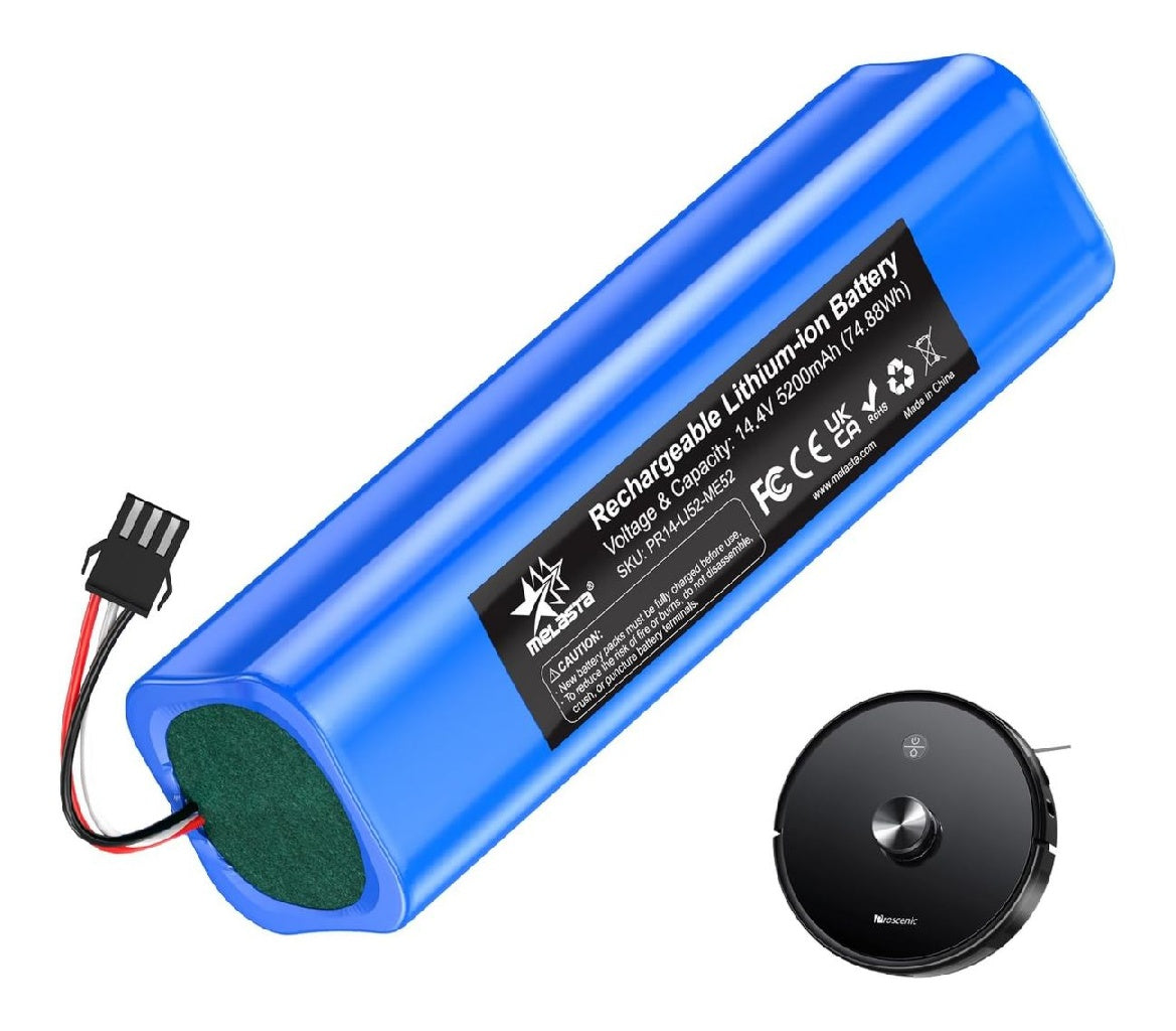 melasta Batteries destine a aspirateurs LiION Batterie 144V 5200mAh pour Honiture Q6 Batterie pour Proscenic M7 Pro M8 Pro M7 Max Viomi S9 Viomi D800 Uoni V980 Plus V980 Max U6 Robot