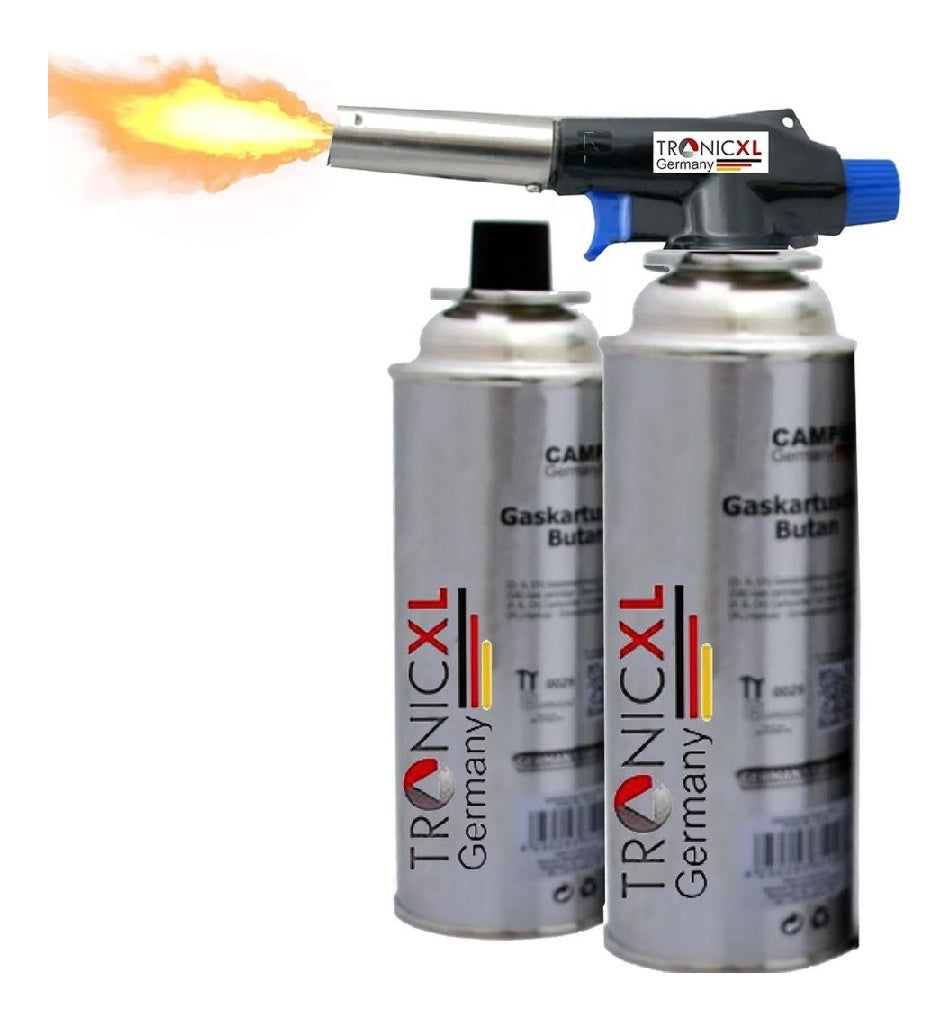 a Bruleur TronicXL souder 2 cartouches pour cartouches du gaz butane - Bruleur a gaz allumegaz allumegaz avec allumage piezoelectrique