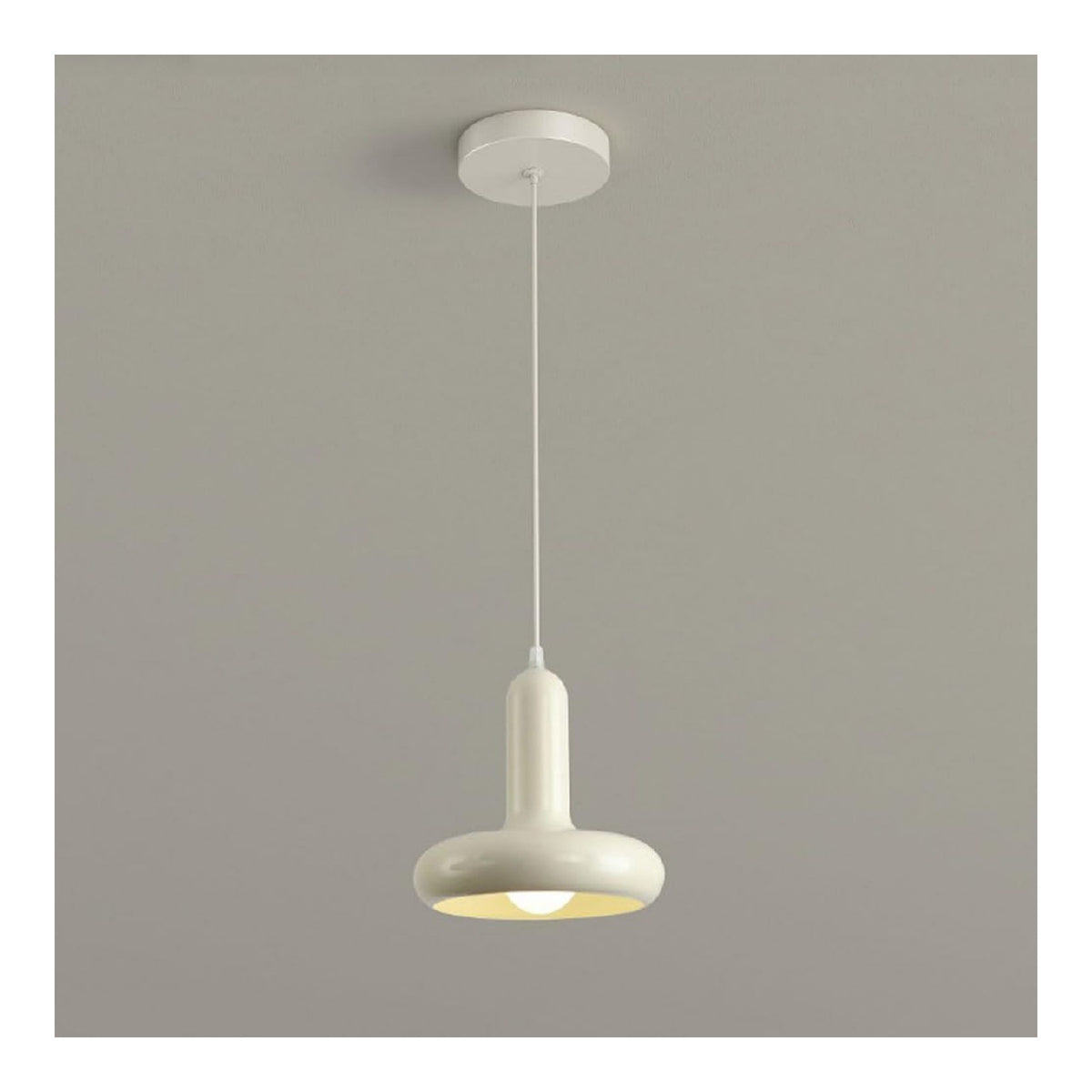 Suspension decoratif Blanc et Beige avec diffusion lumineuse harmonieuse