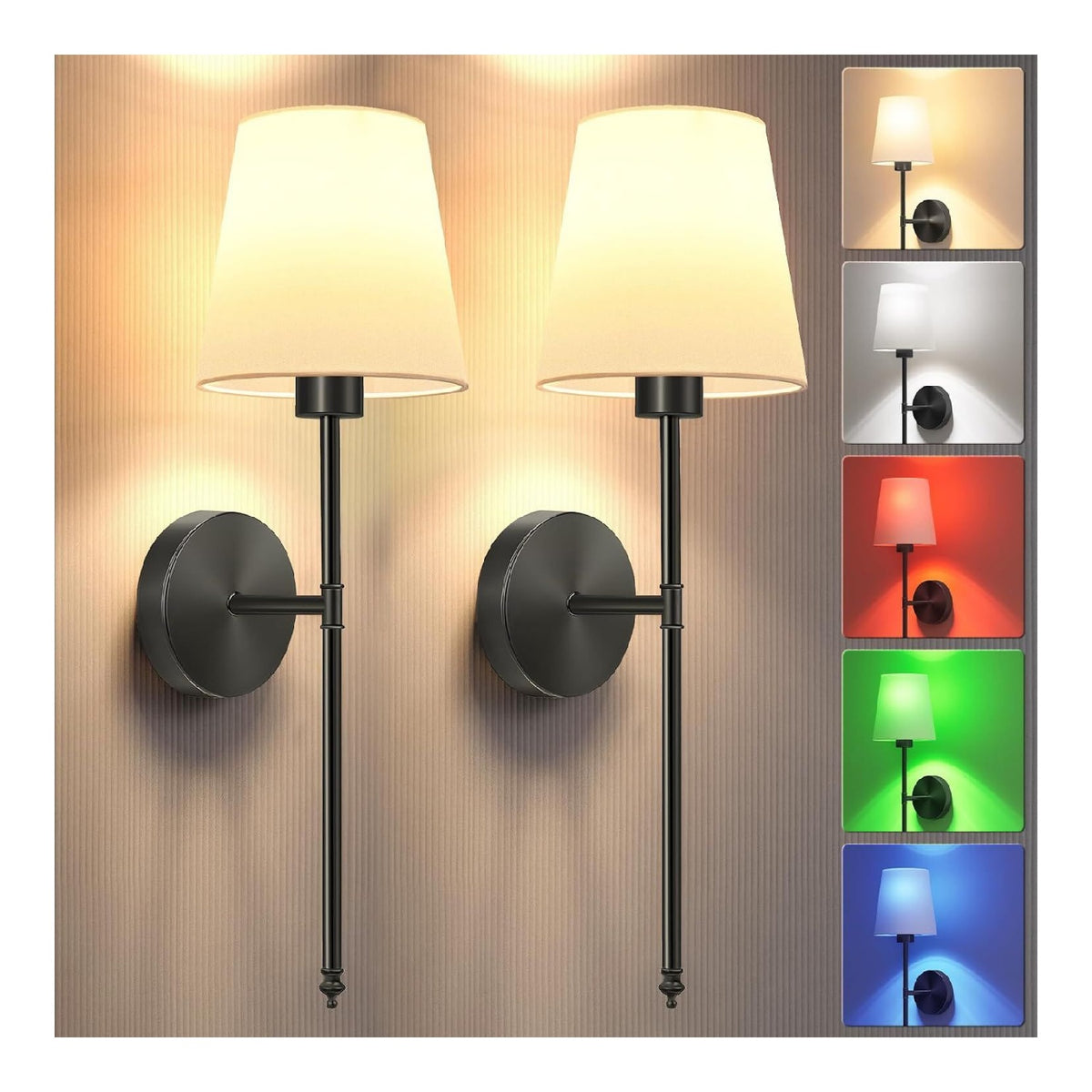 Solution lumineuse Noir et Ambre au dessin sobre en format applique murale 2700 K