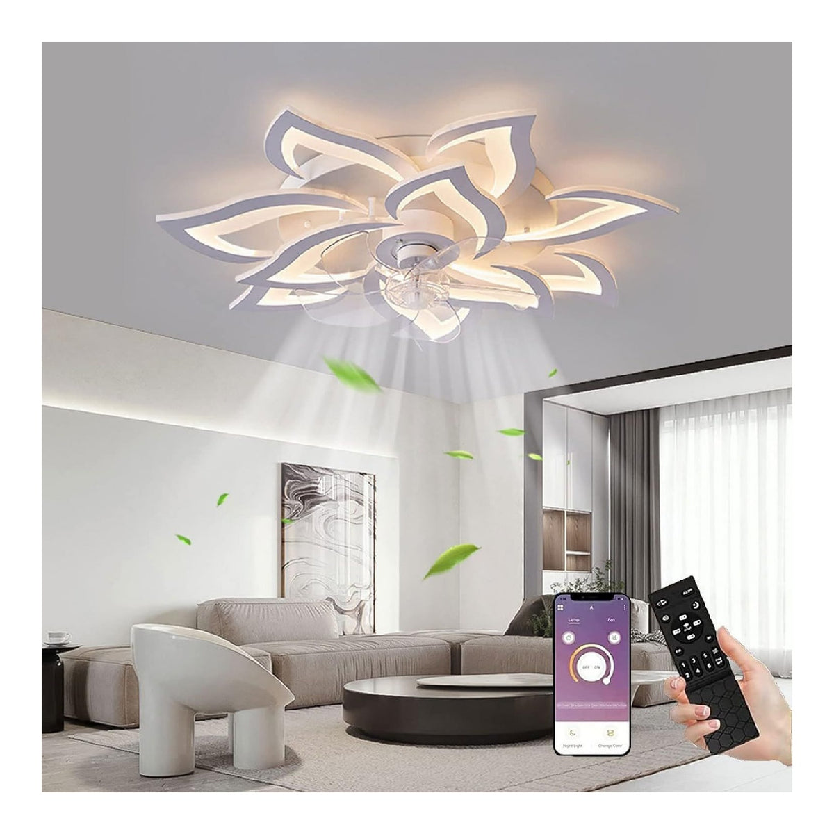 Luminaire Blanc et Ambre a silhouette graphique de type plafonnier 100W 3000K