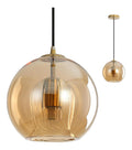 Suspension decoratif Dore et Ambre avec diffusion lumineuse harmonieuse E27