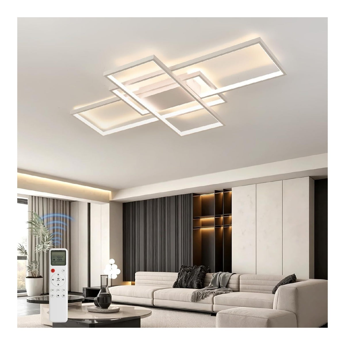 Plafonnier Blanc et Ambre au style moderne avec conception fonctionnelle 65W