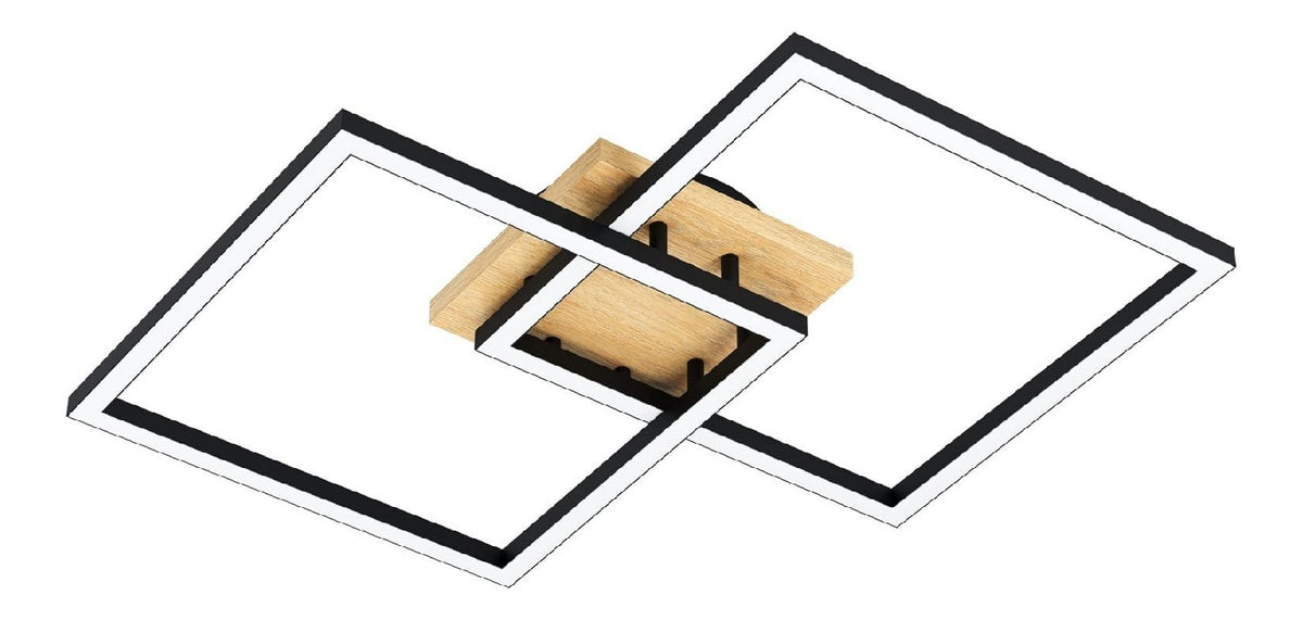 Plafonnier Noir et Blanc aux lignes epurees avec eclairage confortable KK-5369