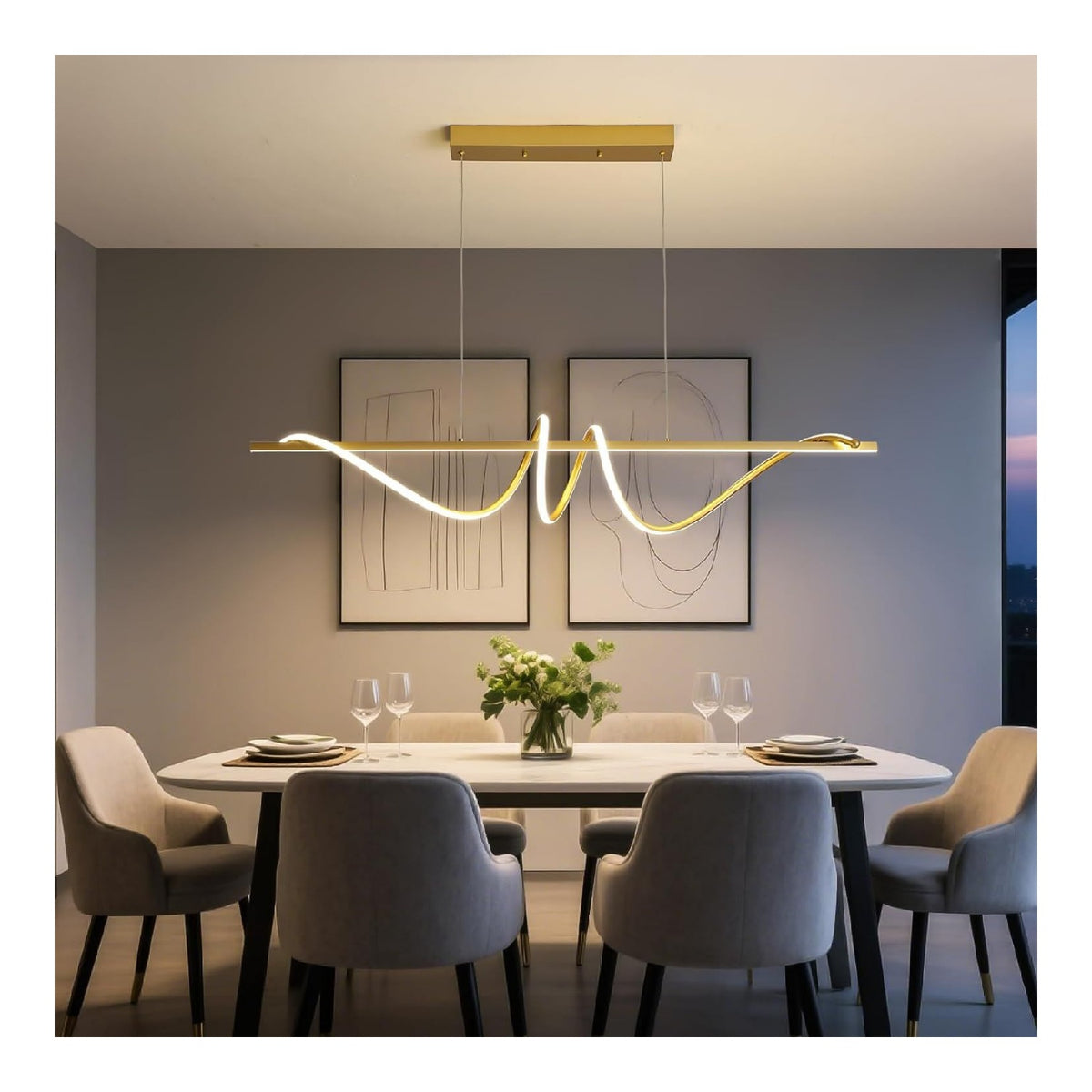 Suspension decoratif Noir et Blanc avec diffusion lumineuse harmonieuse 6500K
