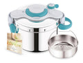 Autocuiseur SEB ClipsoMinut Easy 6 L Inox Bleu Cocotte minute induction destine a 5 a 6 personnes Ouverture facile une main Poignees rabattables Cuve inox garantie 10 ans