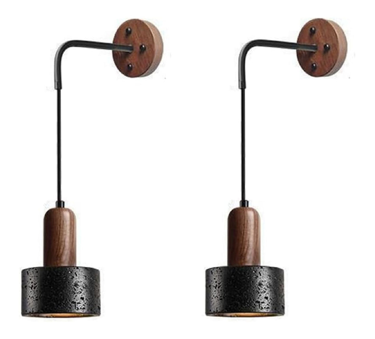 Applique murale Noir et Ambre a presence elegante et lumiere agreable E27