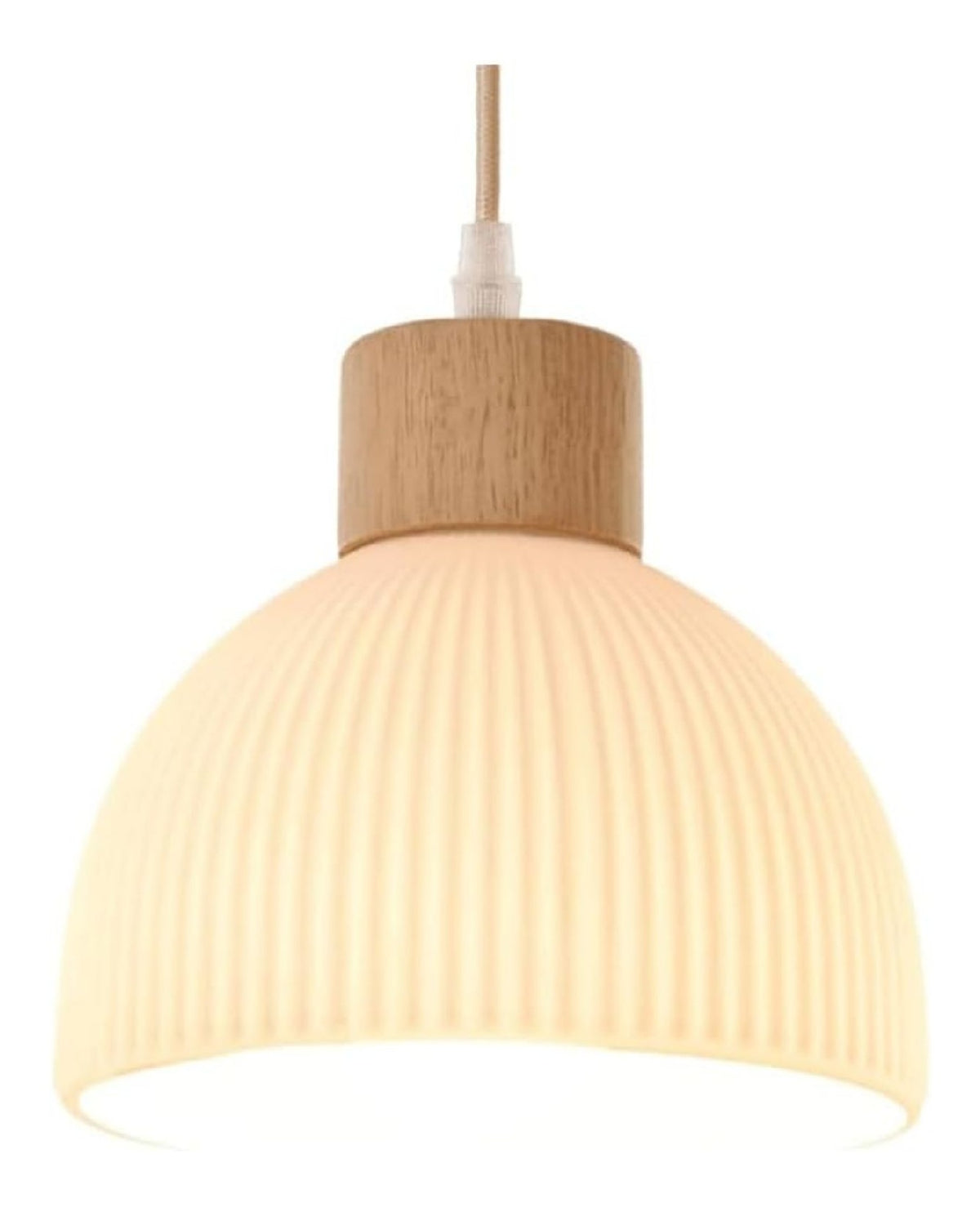 Solution lumineuse Ambre et Beige au dessin sobre en format suspension 60 W E27