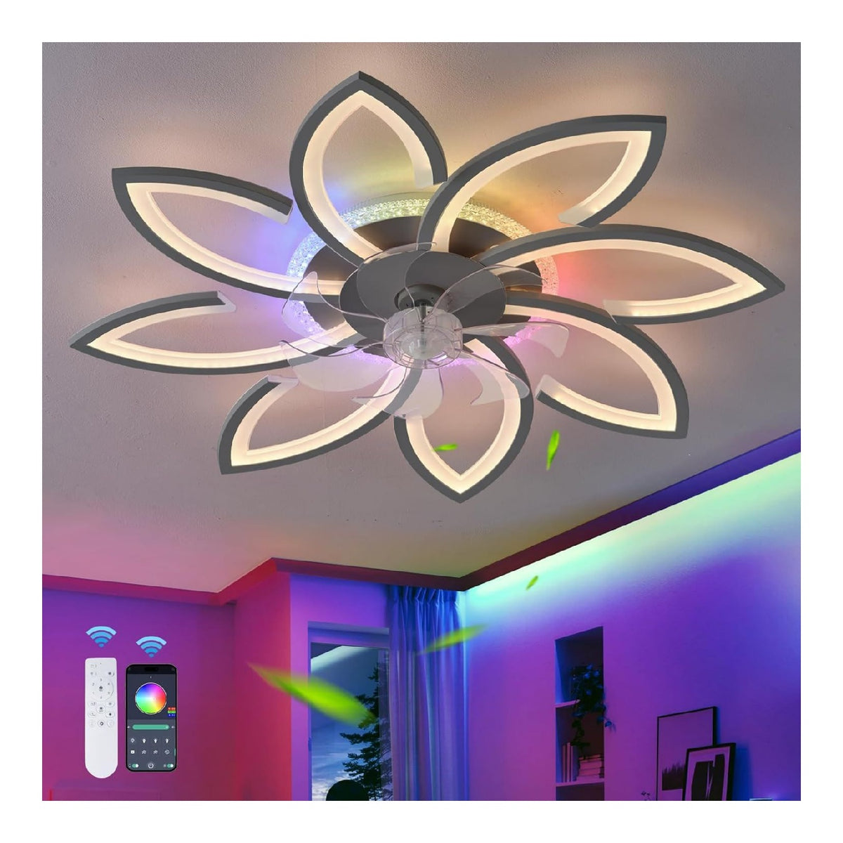 Luminaire Noir et Blanc aux lignes epurees avec eclairage confortable 6500K