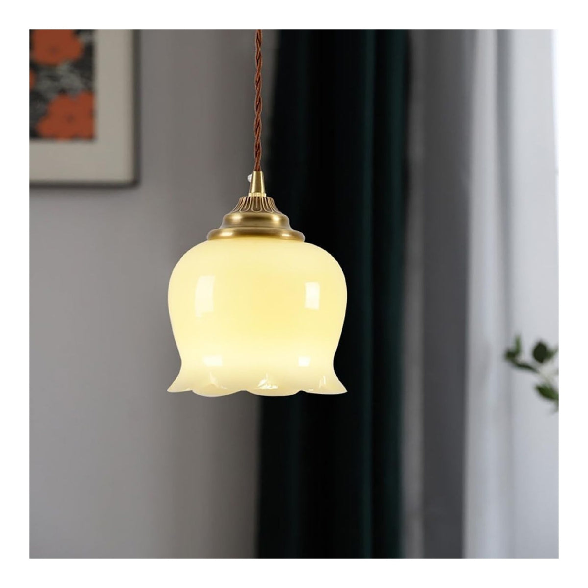 Suspension decoratif Beige avec diffusion lumineuse harmonieuse E27