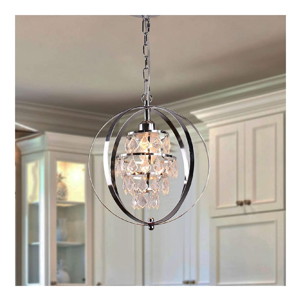 Suspension Transparent a presence elegante et lumiere agreable 60 W E27