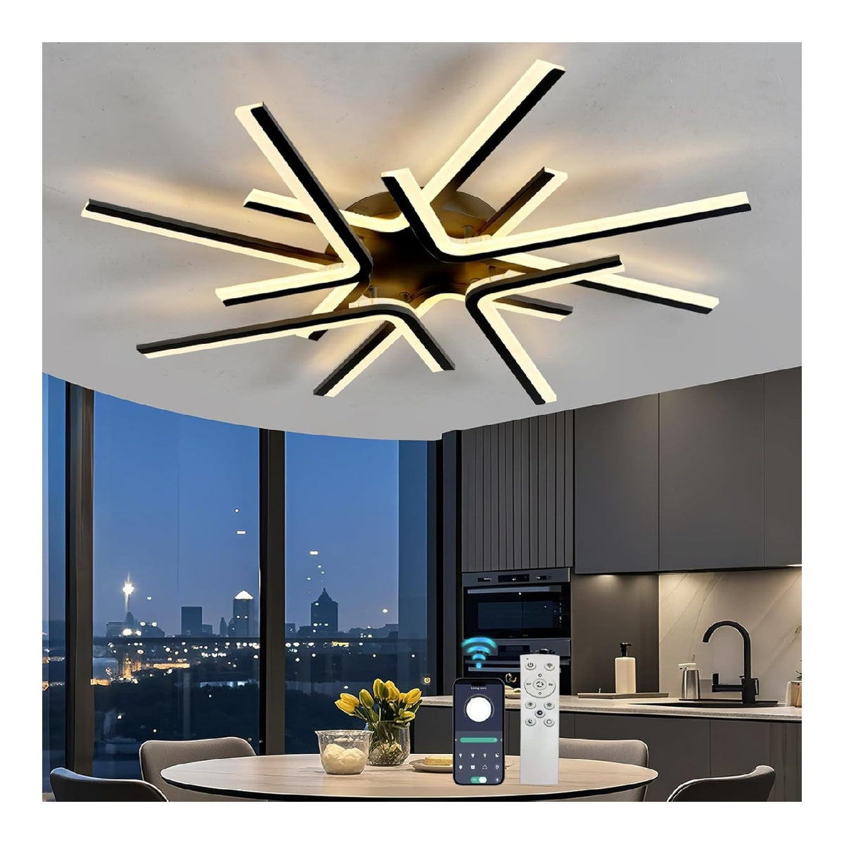 Plafonnier Noir et Blanc au style moderne avec conception fonctionnelle 60W 6000K