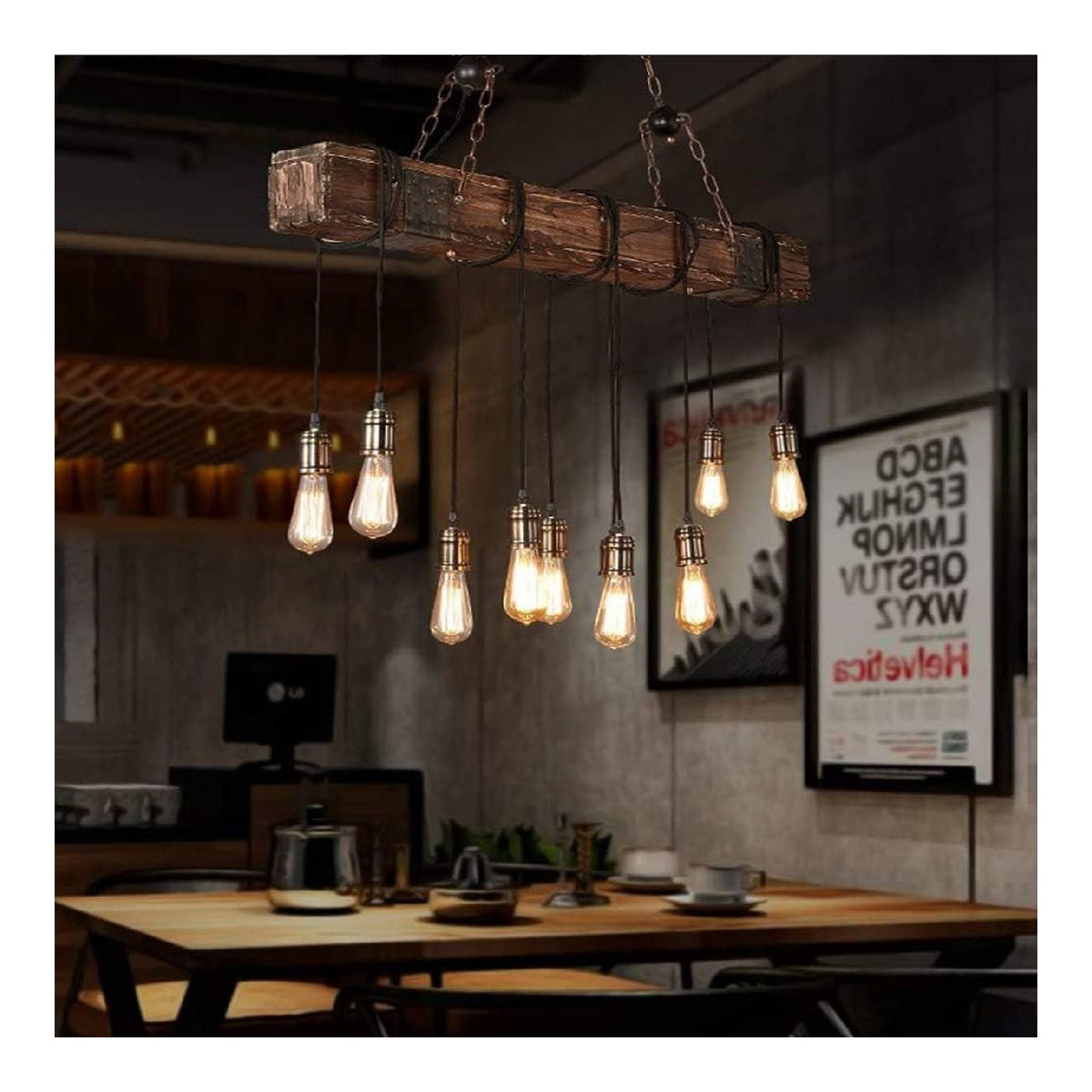 Suspension decoratif Noir et Ambre avec diffusion lumineuse harmonieuse E27