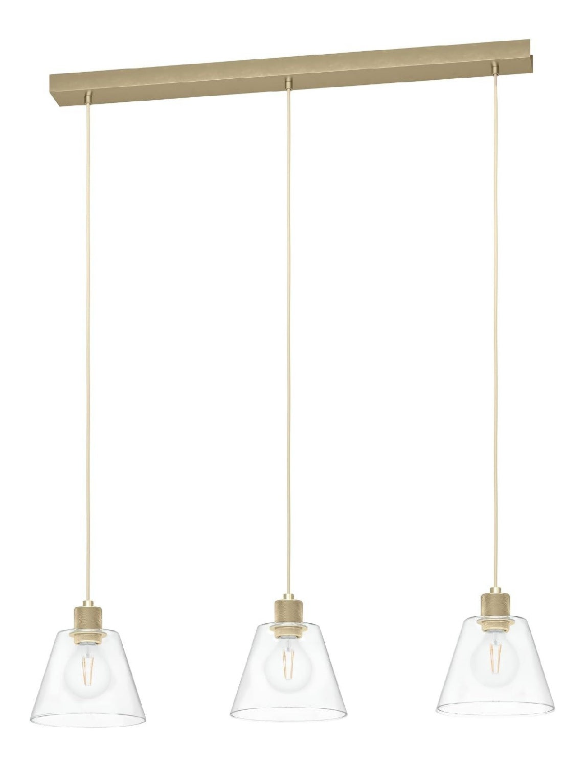 Suspension Dore aux lignes epurees avec eclairage confortable 40 W E27