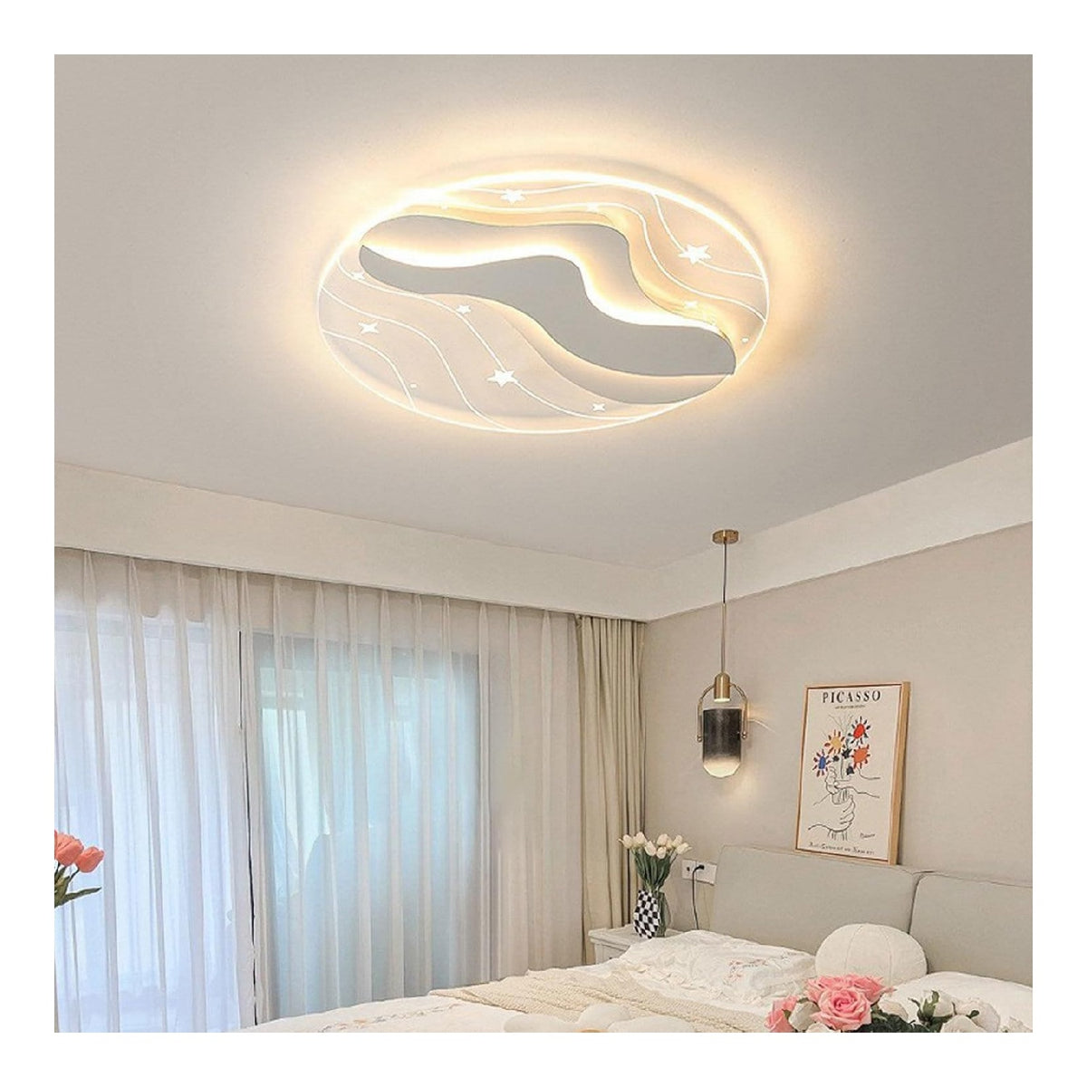 Luminaire Blanc et Ambre a presence elegante et lumiere agreable 3000 K SL-2586