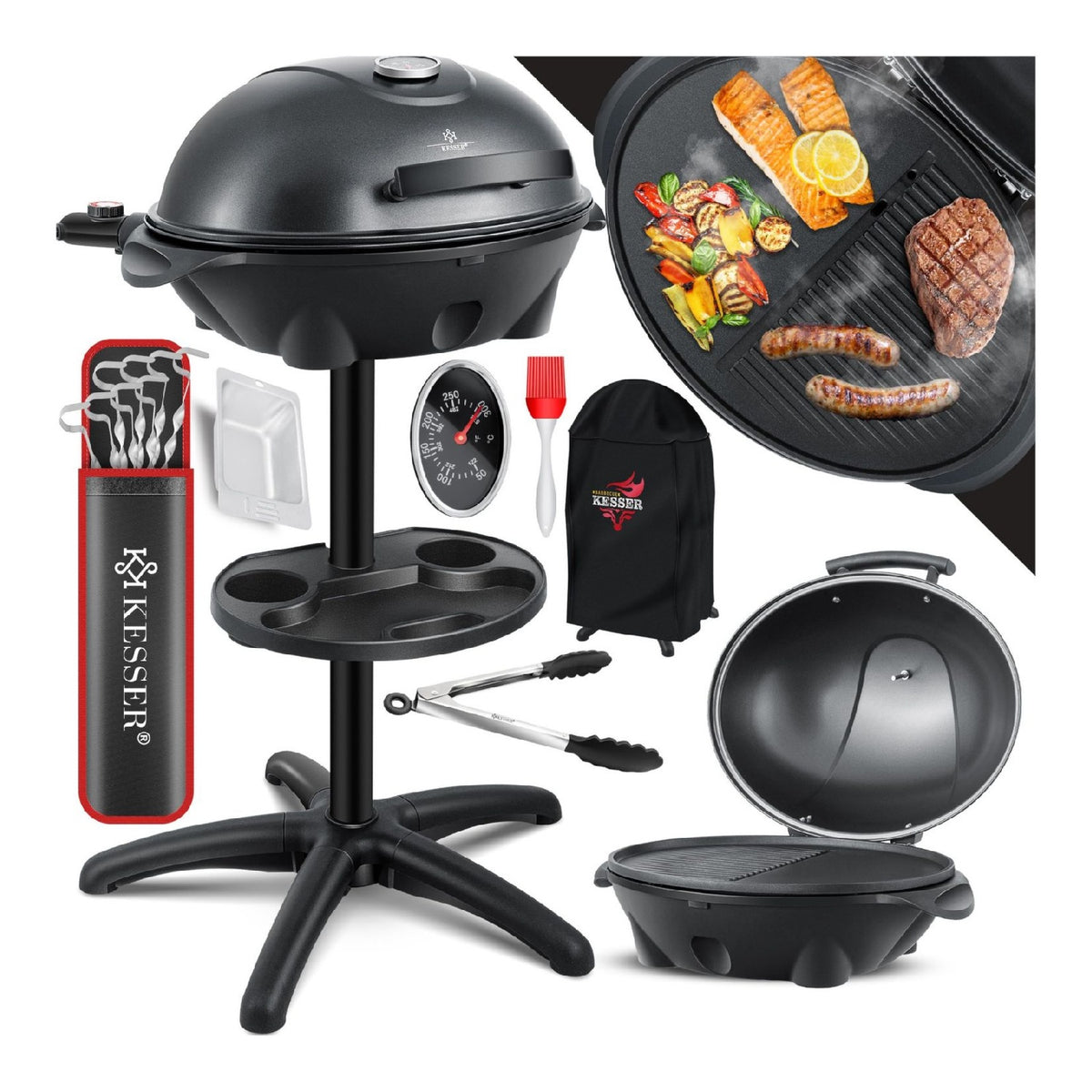 Pied couvercle pour grills electriques d'exterieur de jardin
