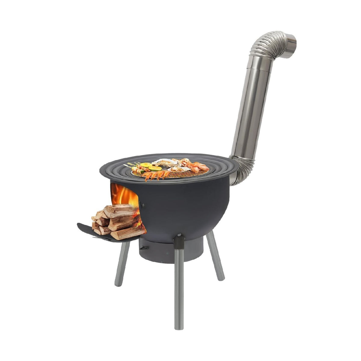 Barbecues a bois poele anneaux leger