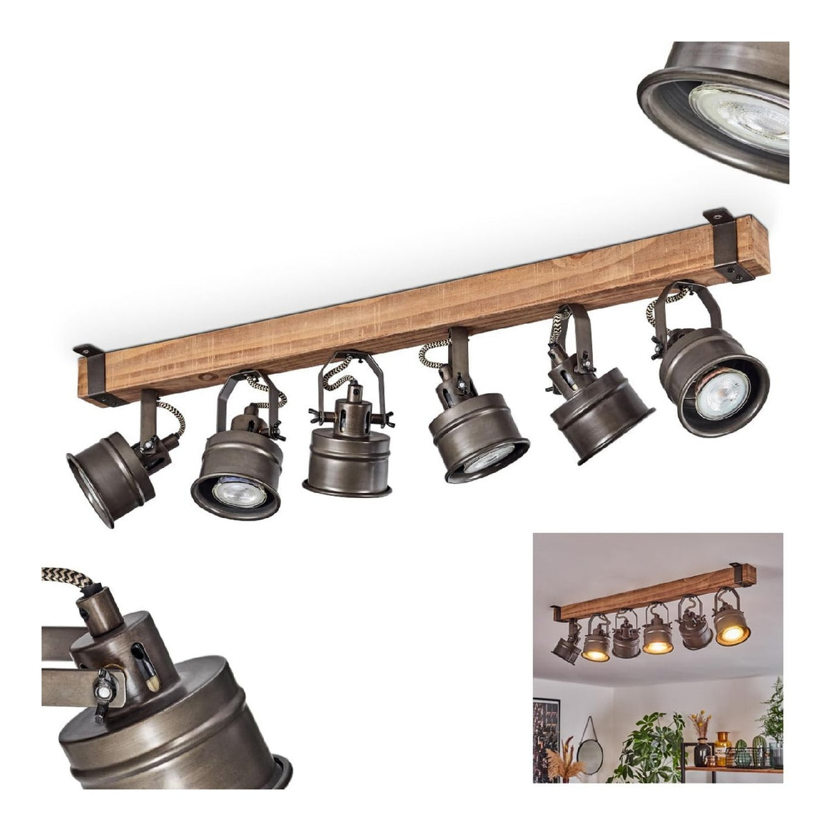 Plafonnier Noir et Ambre a presence elegante et lumiere agreable IP20 GU10