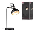 Eclairage Noir et Dore contemporain en version lampe de table 20W E14