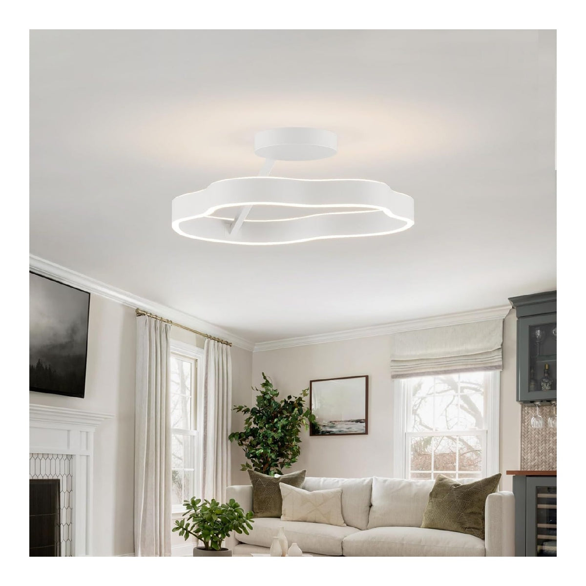 Plafonnier Noir et Blanc au style moderne avec conception fonctionnelle 6000K