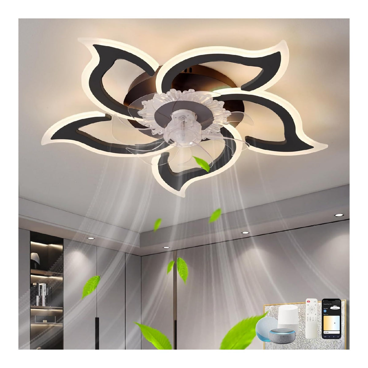 Luminaire Noir et Blanc a silhouette graphique de type lustre
