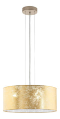 Luminaire Dore et Rouge a silhouette graphique de type suspension E27