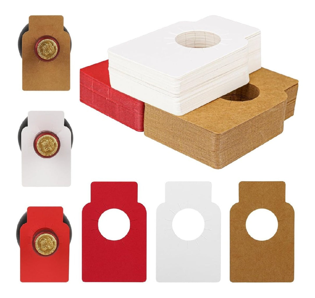 Lot de Salbsever 150 etiquettes de bouteille du vin dans papier - Etiquettes de cave reutilisables a suspendre pour casiers a vin etiquettes rouges double face destine a bouteilles de liqueur