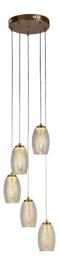 Suspension Blanc et Beige a presence elegante et lumiere agreable 27 W 3000 K