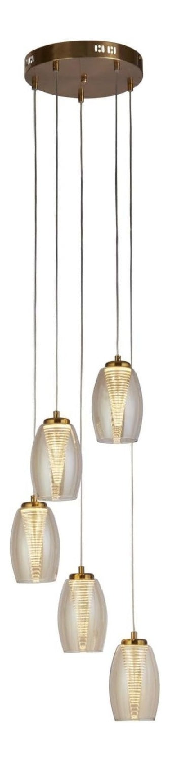 Suspension Blanc et Beige a presence elegante et lumiere agreable 27 W 3000 K