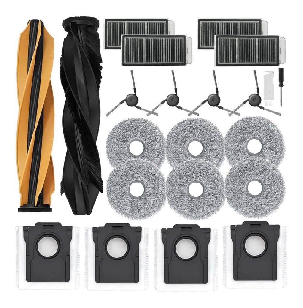 Accessoires Dreame pour X50 Ultra Complete/L50 Pro Ultra/X50 Master/L40s Pro Ultra/Mova V50 Ultra Complete 1 Brosse Principale 4 Filtres Hepa 4 Brosses Laterales 4 Sacs a Poussiere 6 Serpilleres