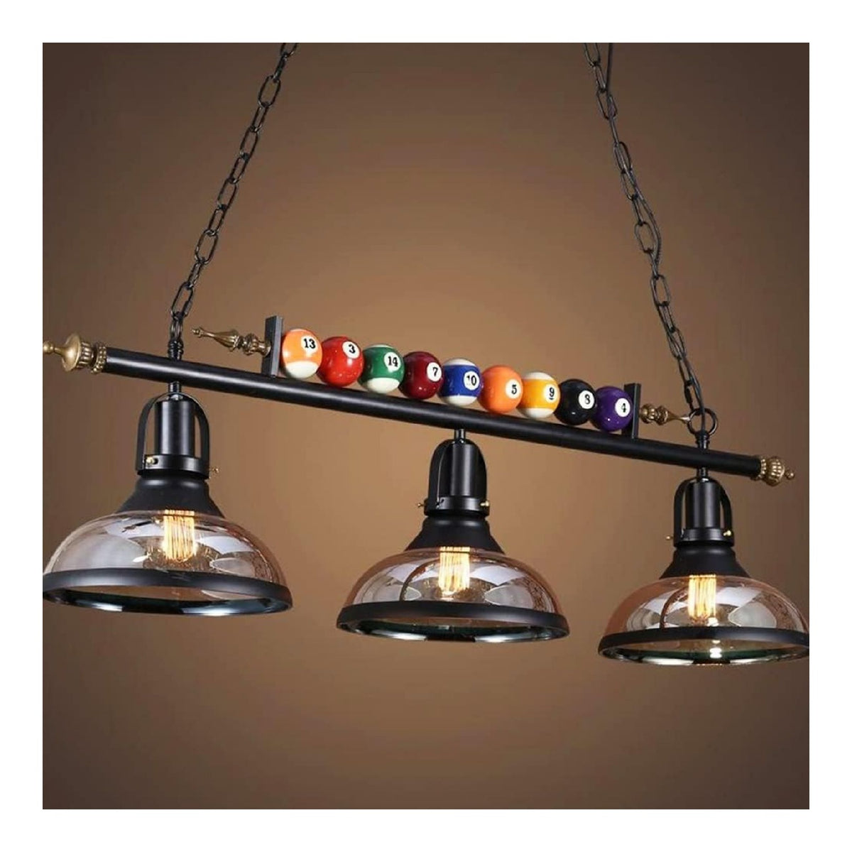 Luminaire Noir et Ambre a silhouette graphique de type suspension 40 W E27
