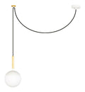 Suspension Blanc aux lignes epurees avec eclairage confortable 40 W E27