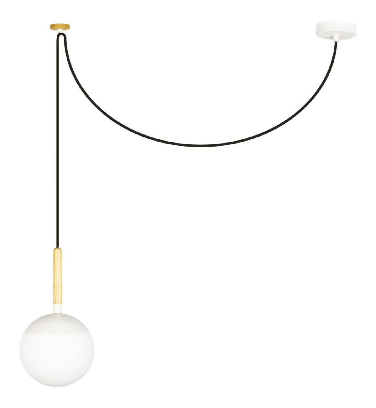 Suspension Blanc aux lignes epurees avec eclairage confortable 40 W E27