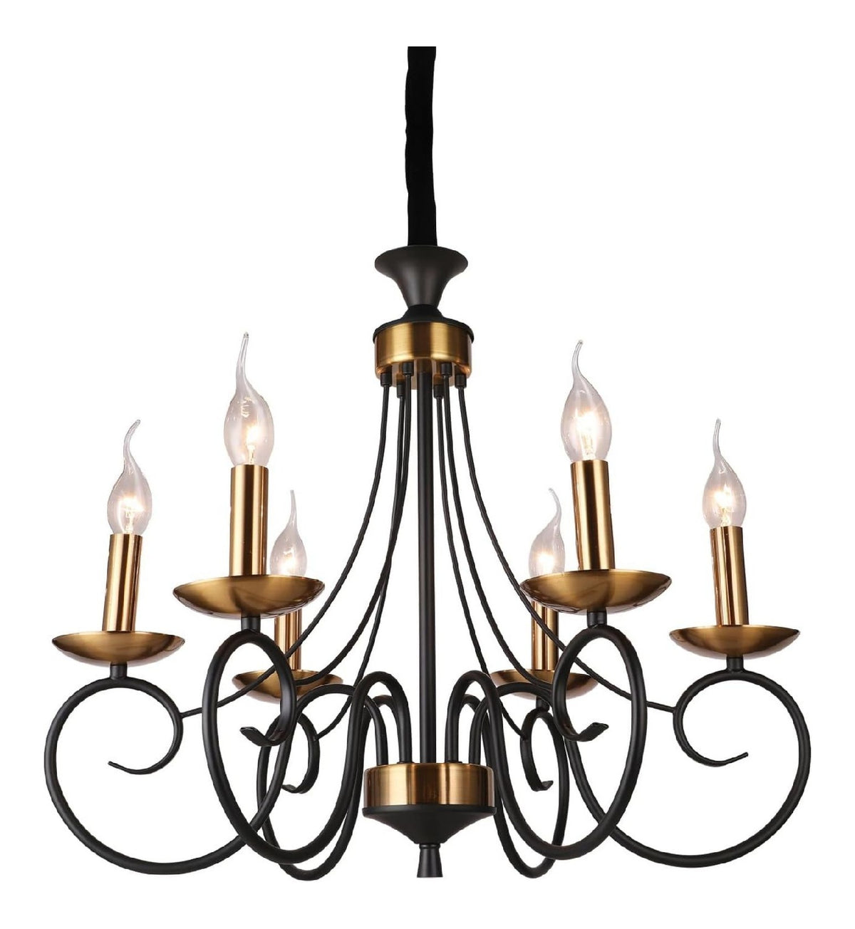 Suspension Dore et Ambre a presence elegante et lumiere agreable E14