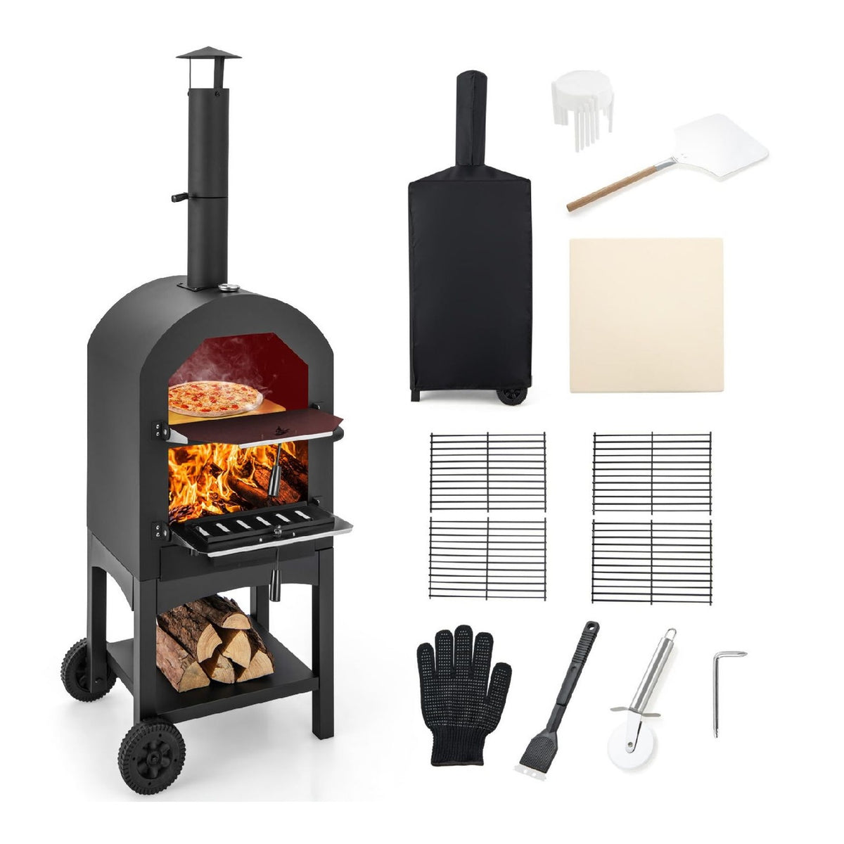 Fours a pizza d'exterieur thermometre integre pratique