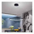 Solution lumineuse Noir et Ambre au dessin sobre en format suspension 25W 6000K