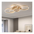 Luminaire Blanc et Dore a silhouette graphique de type lustre 108 W 6000 K