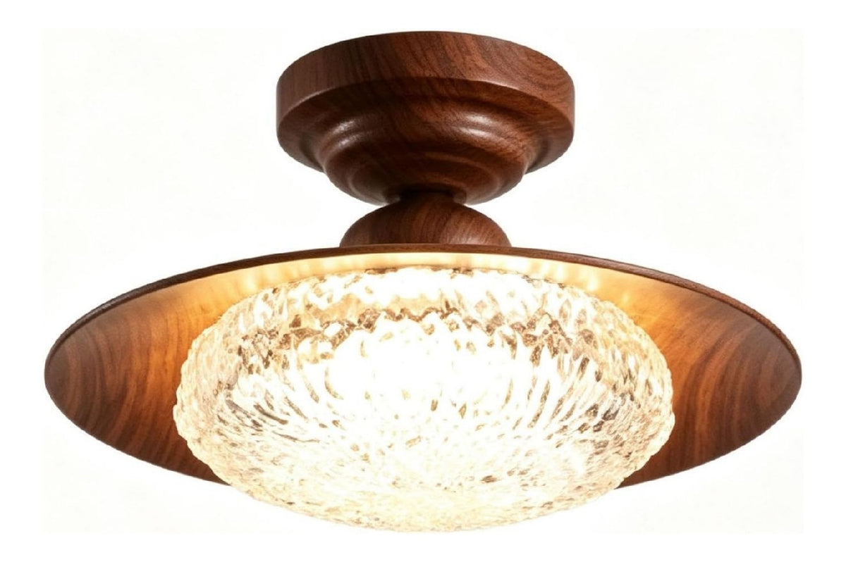 Solution lumineuse Ambre et Transparent au dessin sobre en format plafonnier