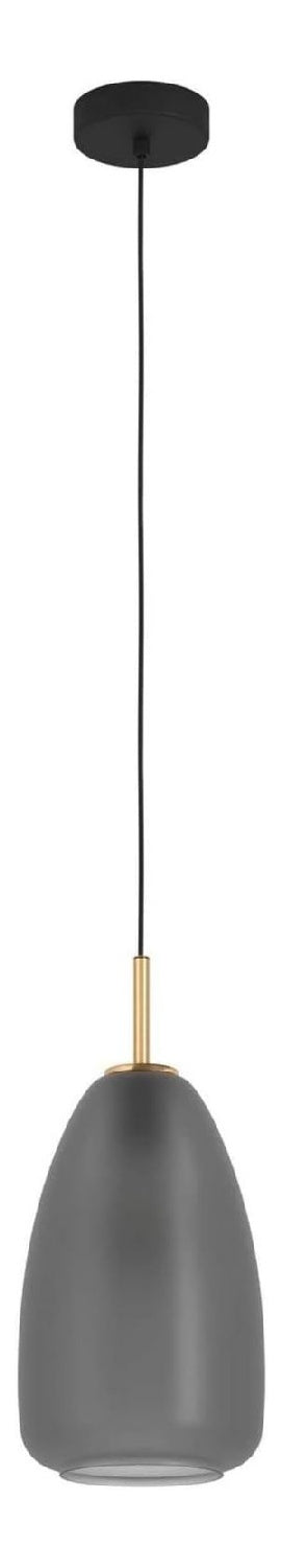 Suspension Noir et Gris aux lignes epurees avec eclairage confortable E27