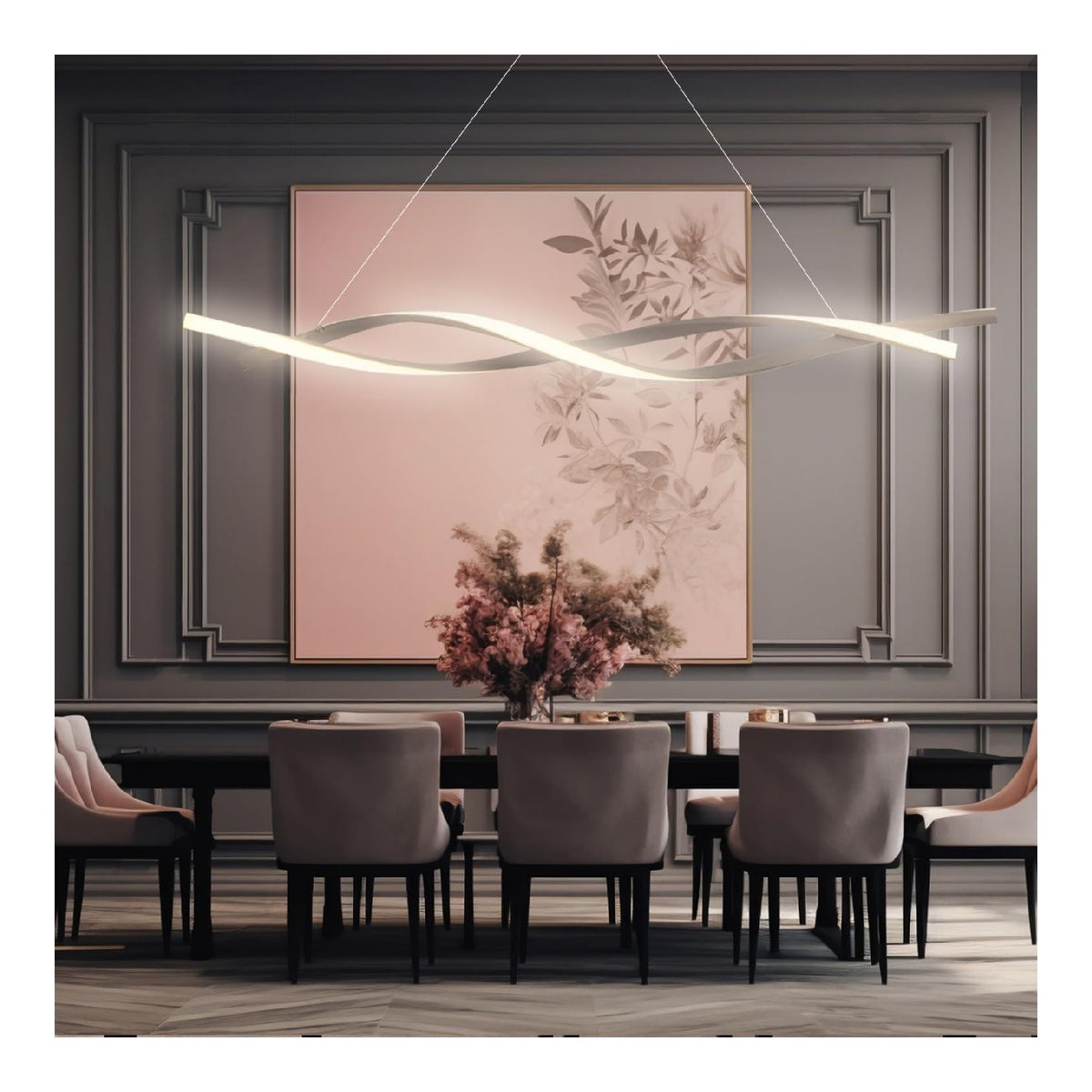 Suspension Blanc et Ambre a presence elegante et lumiere agreable 45W