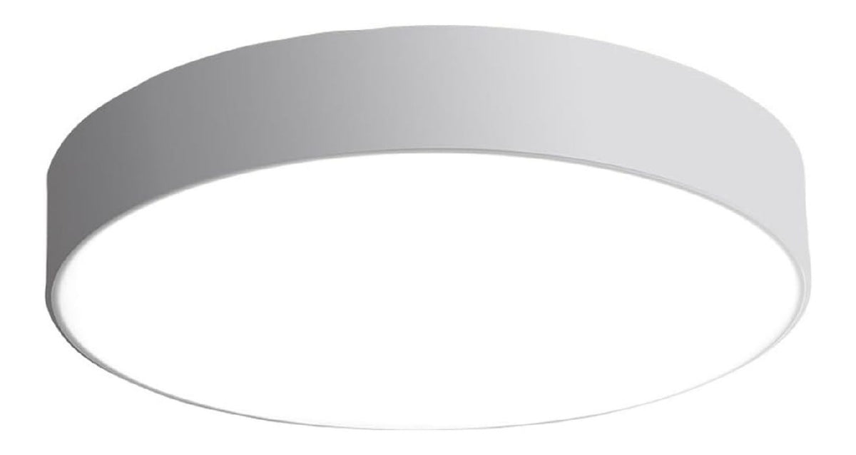 Plafonnier Blanc et Ambre aux lignes epurees avec eclairage confortable 24 W