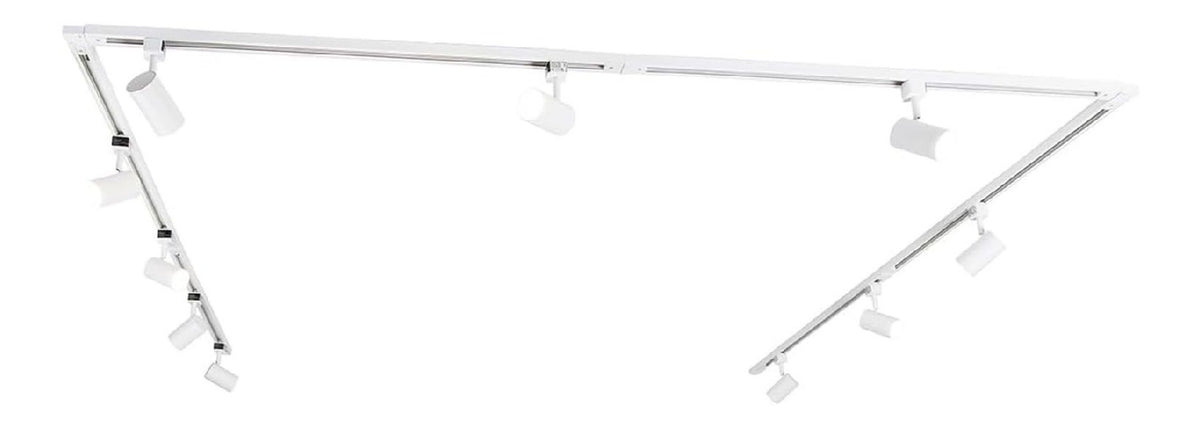 Luminaire Blanc et Vert a silhouette graphique de type rail de spots IP20 GU10