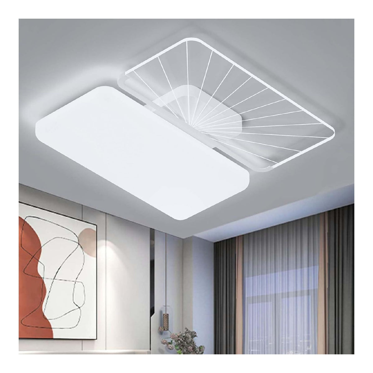 Suspension decoratif Blanc et Ambre avec diffusion lumineuse harmonieuse 90W 6500K