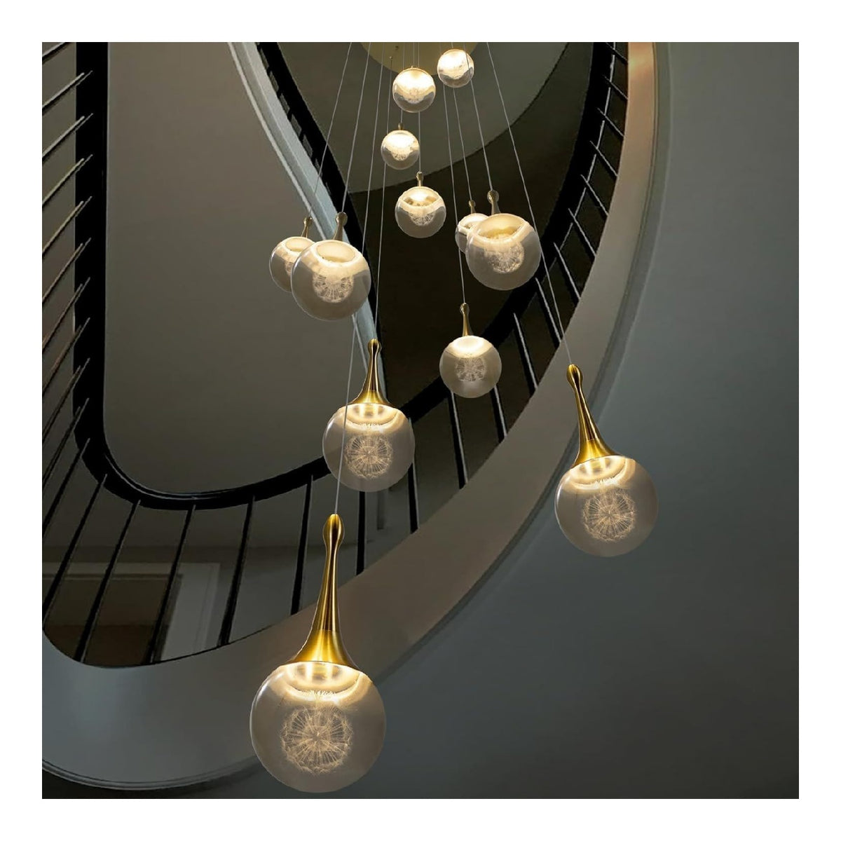Eclairage Noir et Blanc contemporain en version suspension 80 W