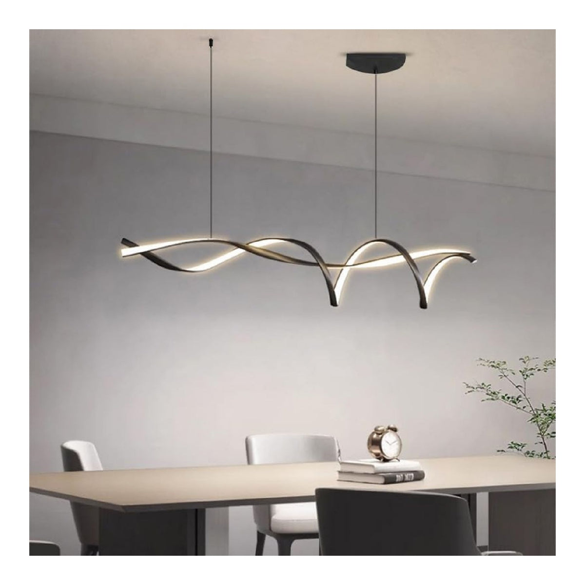 Eclairage Noir et Ambre contemporain en version suspension 55W 3000K
