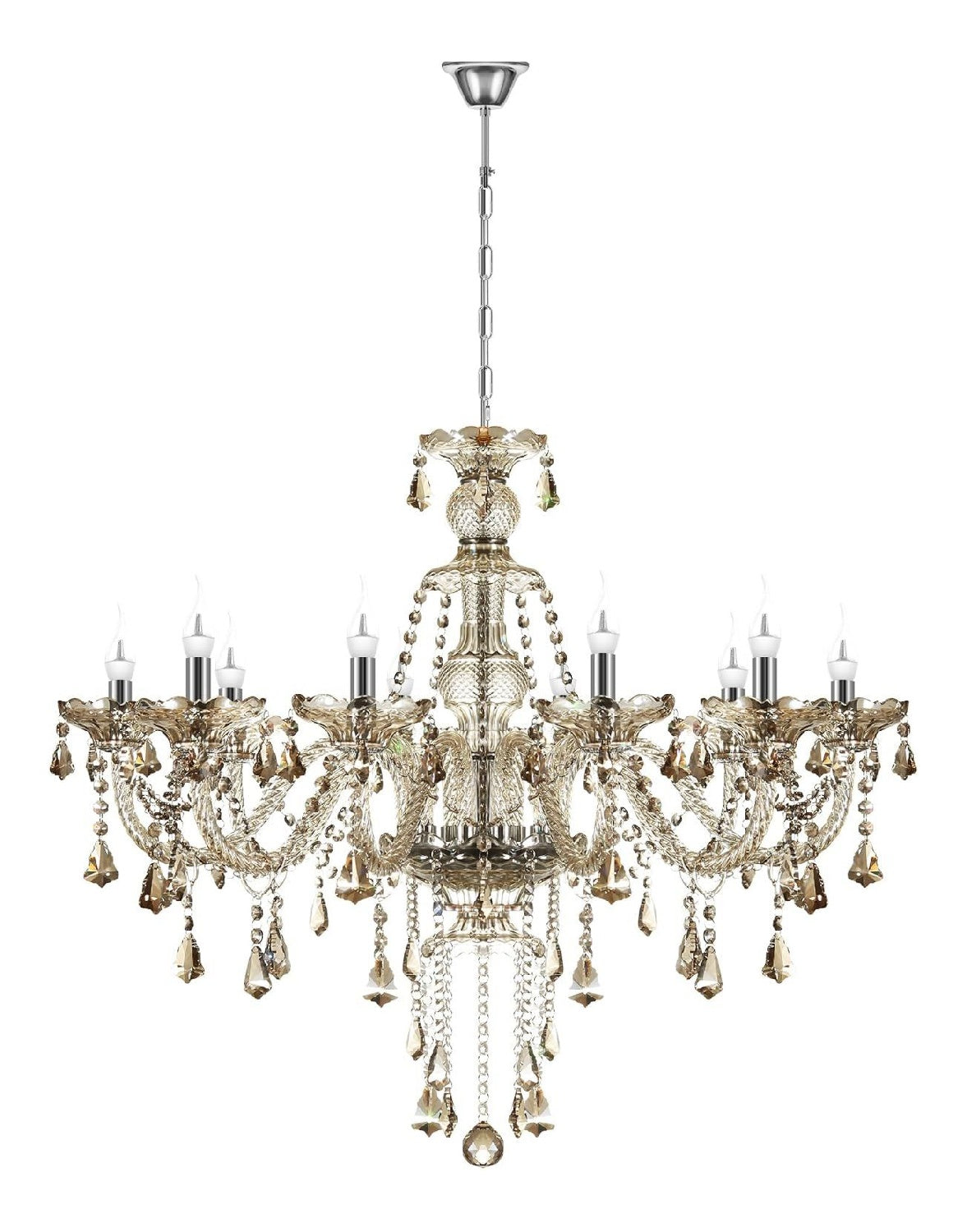 Solution lumineuse Ambre et Transparent au dessin sobre en format suspension E14
