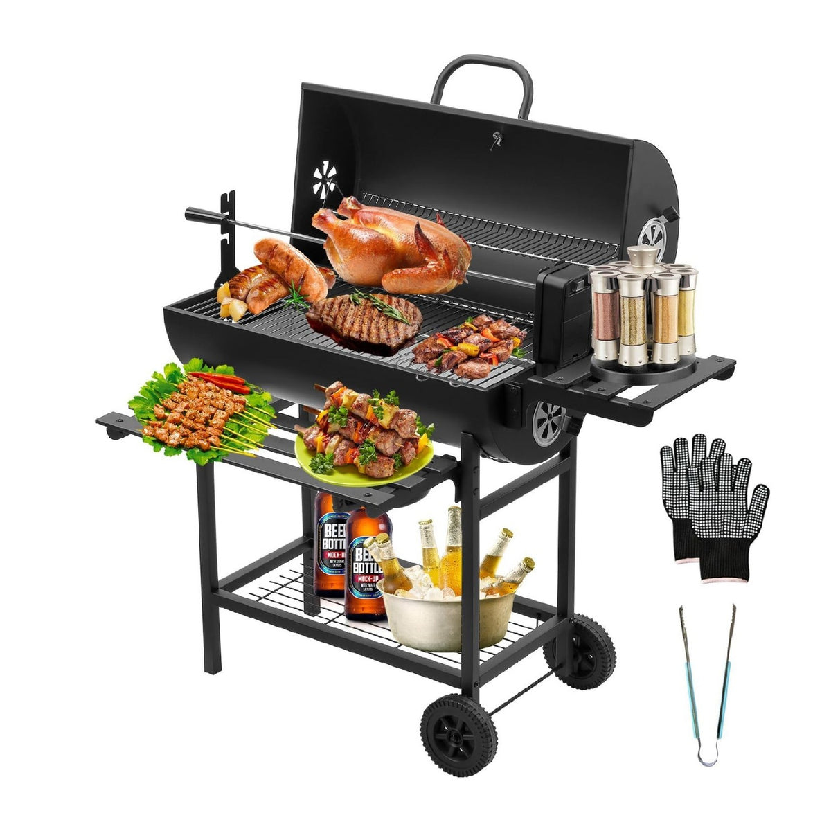 Grille gants barbecues a charbon de jardin
