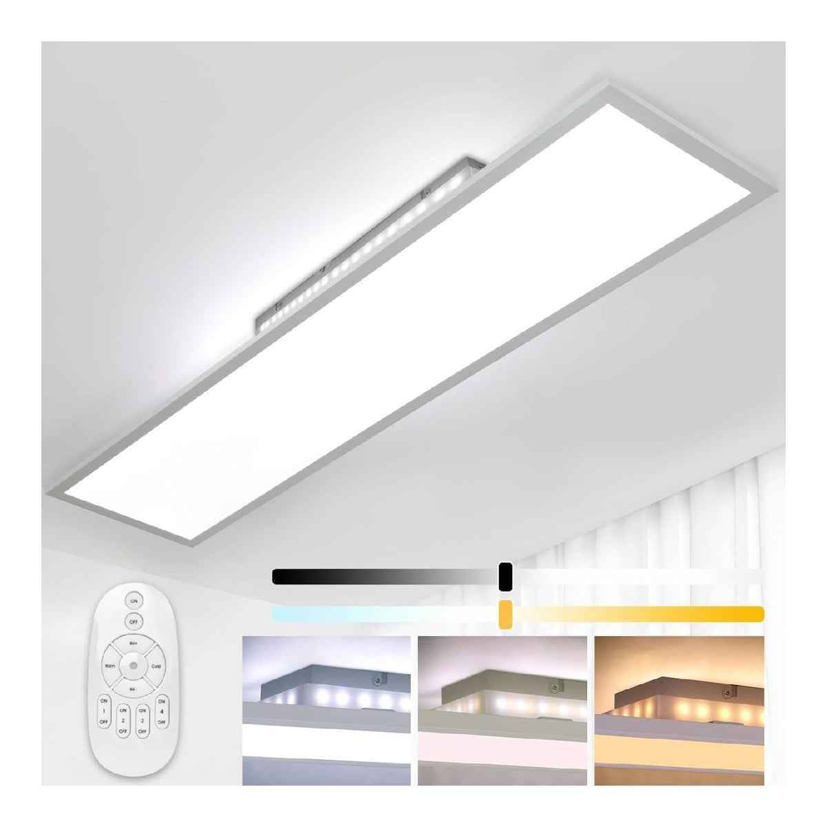 Plafonnier Blanc et Ambre a presence elegante et lumiere agreable 52W 2700K